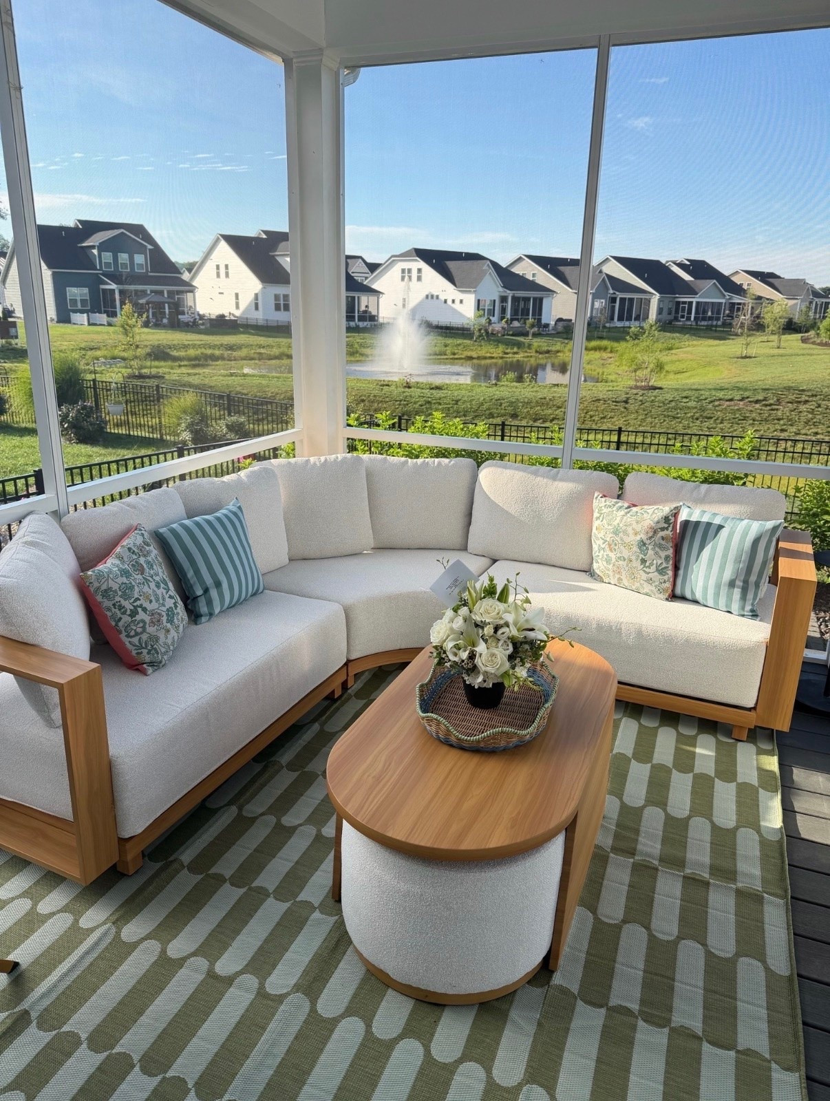 ☀️ Screened porch season is officially here. This cozy outdoor setup feels like an extension of the living room—with the soft boucle seating, warm wood tones, and the prettiest view to enjoy morning coffee or evening wine. 🤍🌿

Everything linked in my LTK!

#LTKHome #OutdoorLiving #ScreenedPorch #PatioInspo #CoastalHome #OutdoorDecor #PorchDecor #SummerHomeStyle #HomeInspiration #BackyardGoals