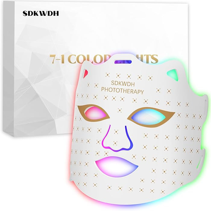 Red Light Mask for Face, 7-1 Colors Facial Care Mask, 850nm Infrared & Red Light Masks, Ergonomic... | Amazon (US)