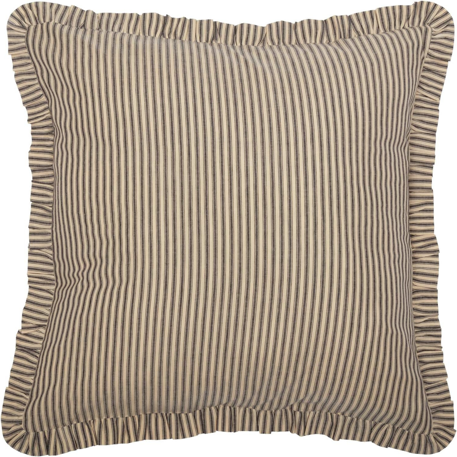 VHC Brands Sawyer Mill Charcoal Ticking Stripe Collection Farmhouse Style Pillow Cover Sham (Euro... | Amazon (US)