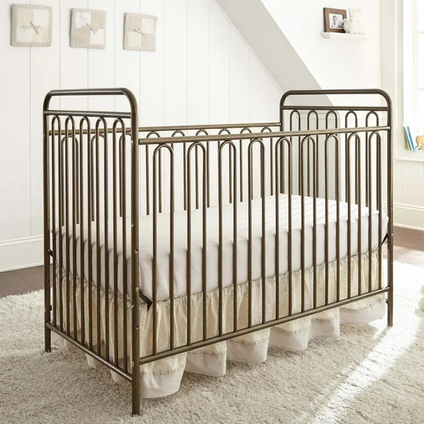 Trinity 3 in 1 Convertible Full Sized Metal Crib in Golden Nugget - Walmart.com | Walmart (US)