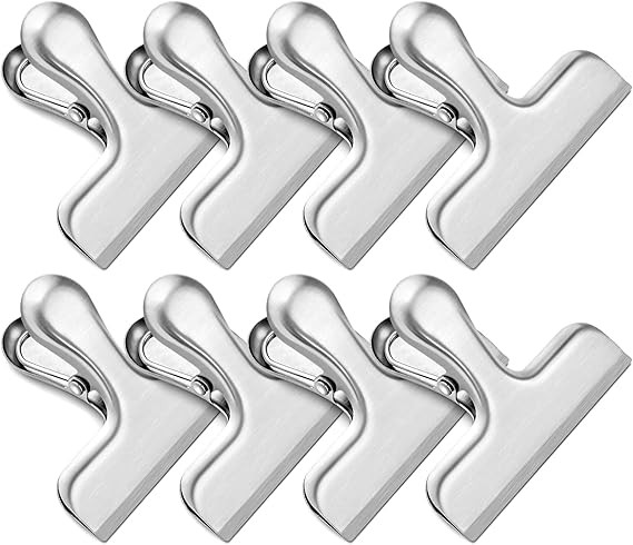 Funfery Silver Chip Clips Large Clips for Food Packages, 3 Inch Wide Bag Clips Food Clip Kitchen ... | Amazon (US)