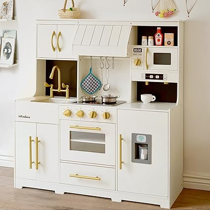 Play Kitchen for Kids with Various Interactive Pretend Wooden Kids Kitchen playset Play Features ... | Amazon (US)