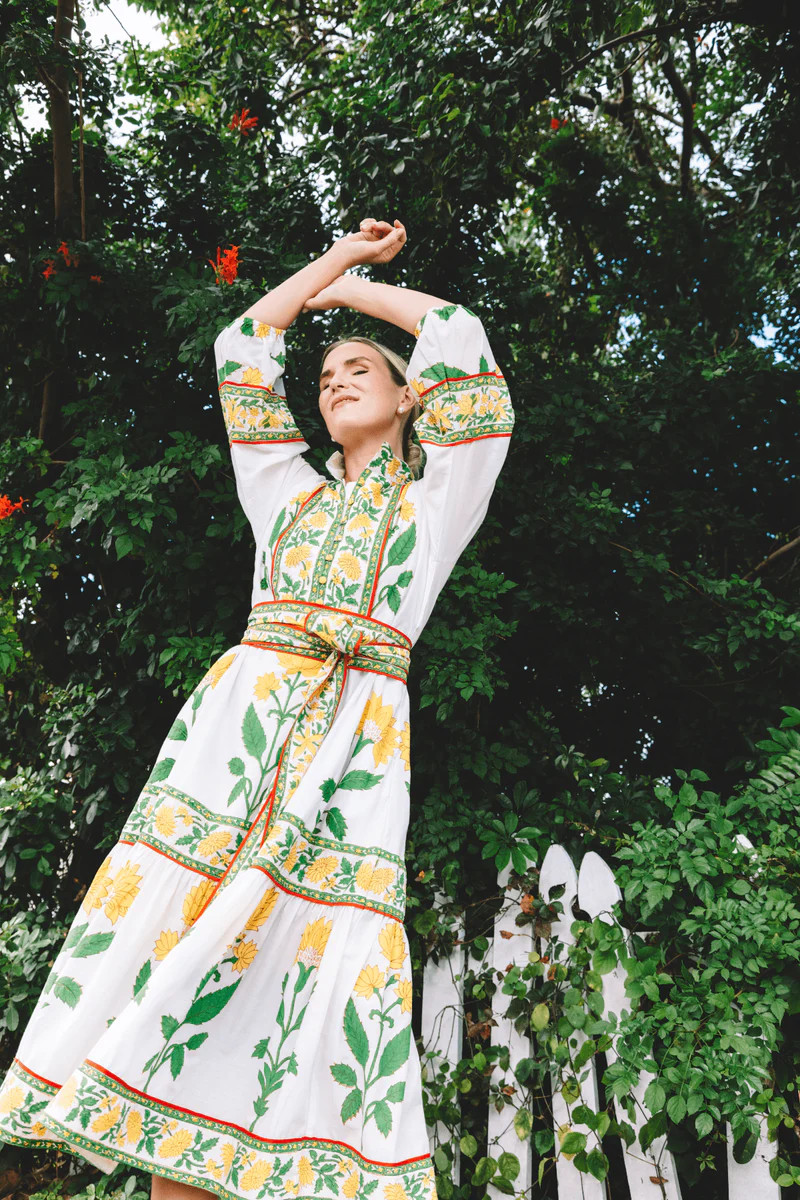 Sue Sartor Flounce™️ | Sunshine/Kelly Green Dahlia Garden | SUE SARTOR