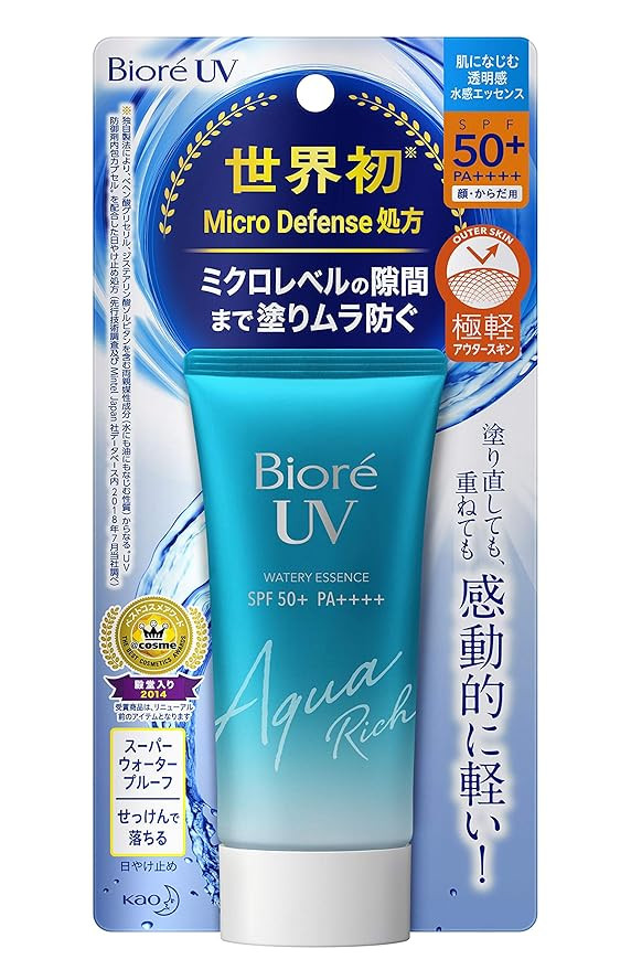 Amazon.com: Biore UV Aqua Rich Watery 50 g Sunscreen SPF 50 + / PA ++++ (1 Count) : Beauty & Pers... | Amazon (US)
