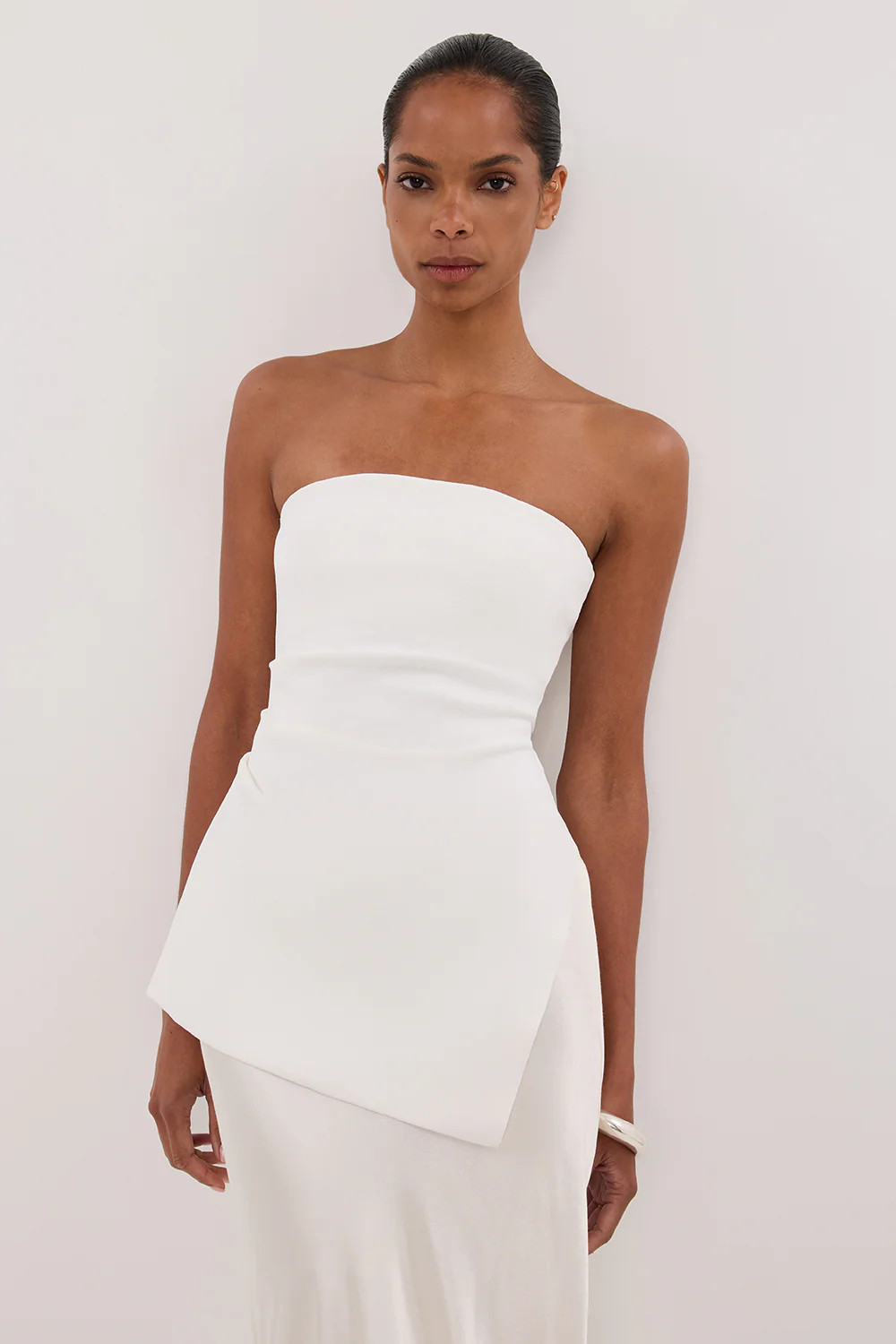 LUKE OFF WHITE LONGLINE BANDEAU TOP | DISSH