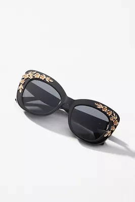 Floral-Trimmed Cat-Eye Sunglasses | Anthropologie (US)
