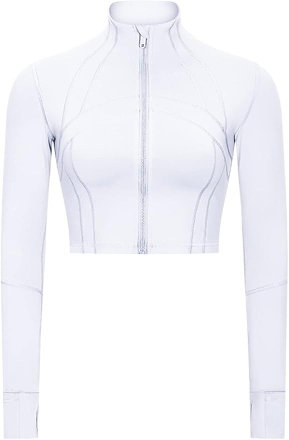 KTILG Women Workout Lightweight Jackets Zip Up Sports Running With Thumb Holes For Athletic Worko... | Amazon (US)