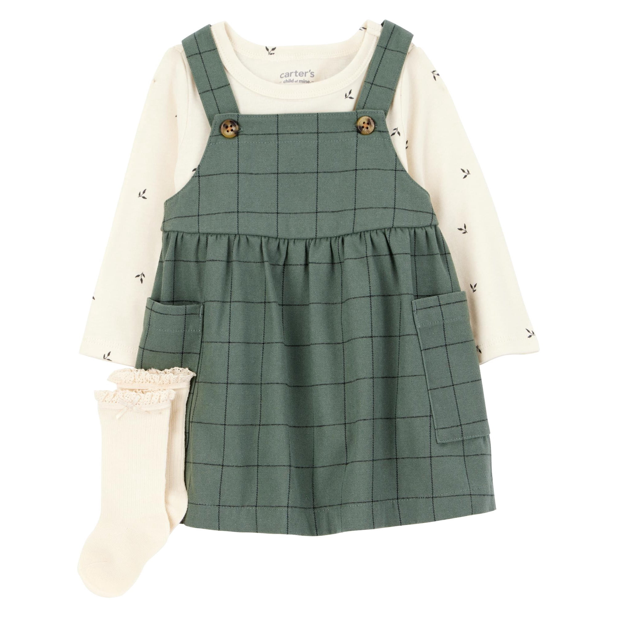 Carter's Child of Mine Baby and Toddler Girl Dress Set, 3-Piece, Sizes 0/3-24 Months - Walmart.co... | Walmart (US)