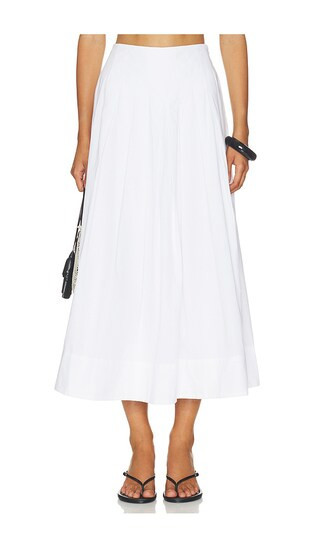 ALIGNE Julie Pleated Poplin Skirt in White. Size 2. Also in 4. | Revolve Clothing (Global)