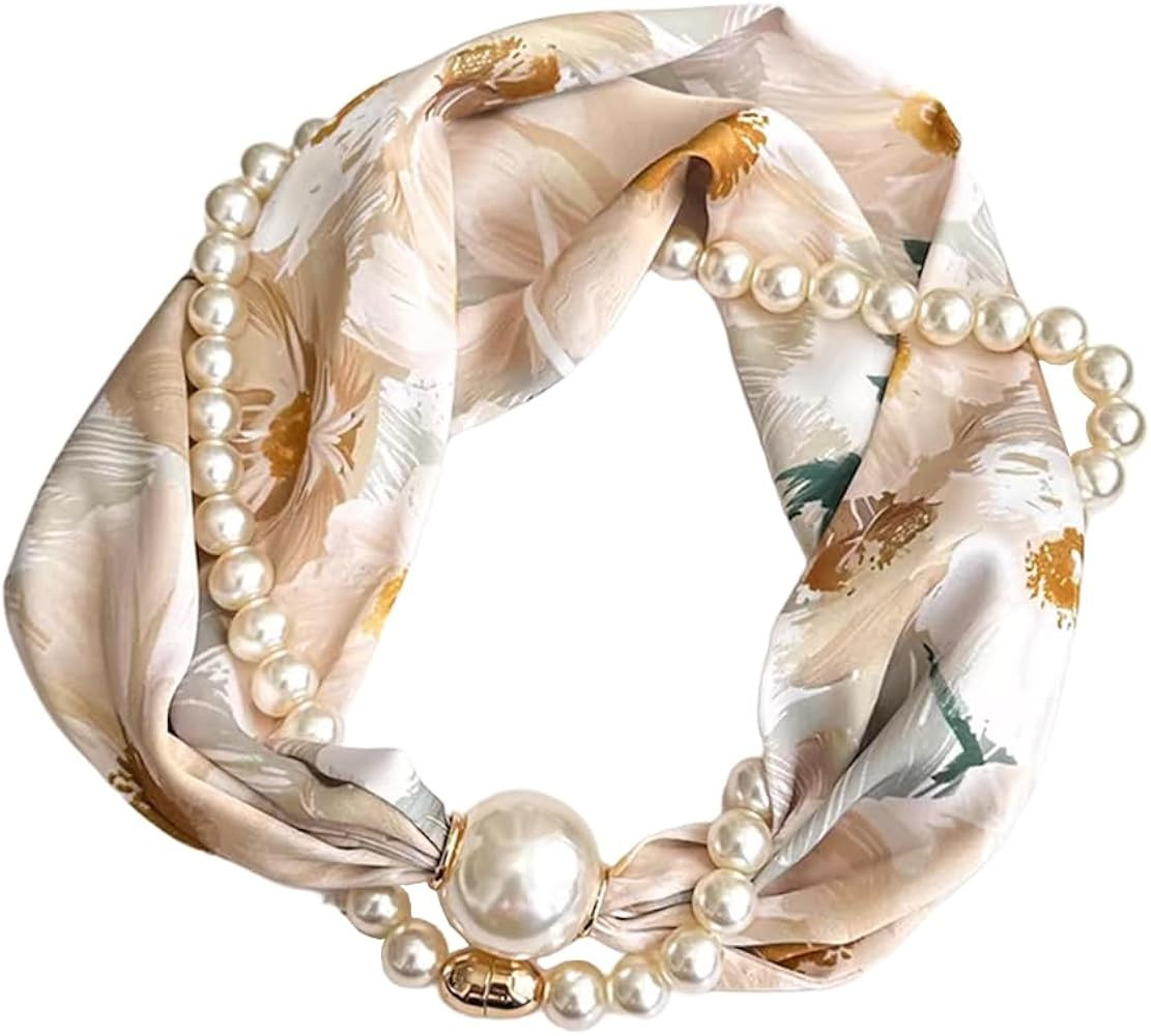 Silk Felling Magnetic Buckle with Rhinestone Small Neckerchief Clavicle Collar Headpiece Pendant ... | Amazon (US)