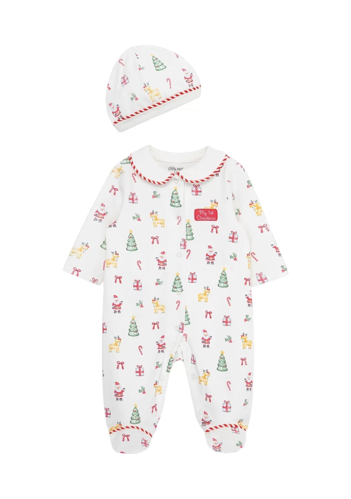 Baby Boys Christmas Printed Footie Pajamas with Hat | Belk