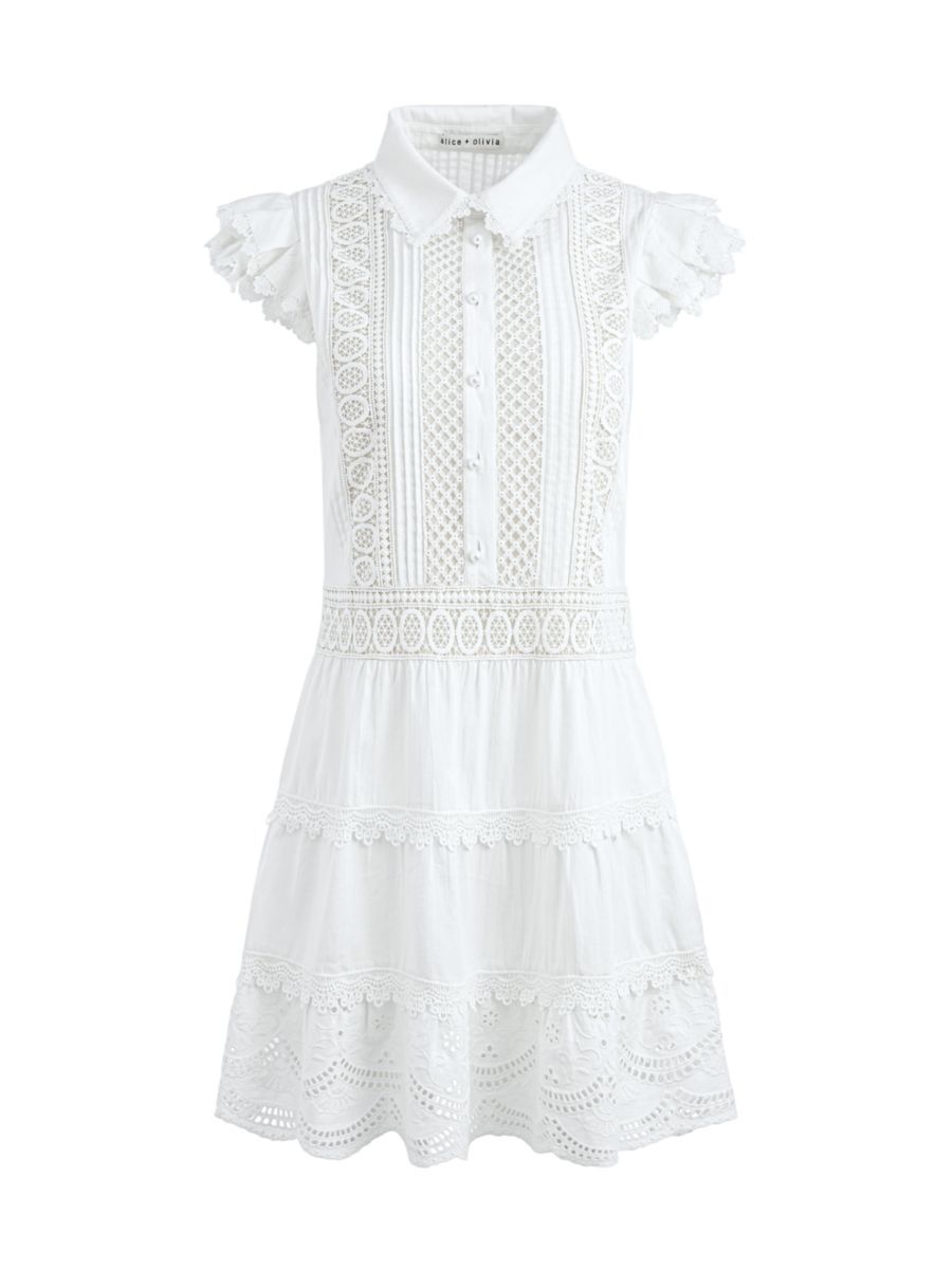 Shop Alice + Olivia Meeko Cotton Mini Shirtdress | Saks Fifth Avenue | Saks Fifth Avenue