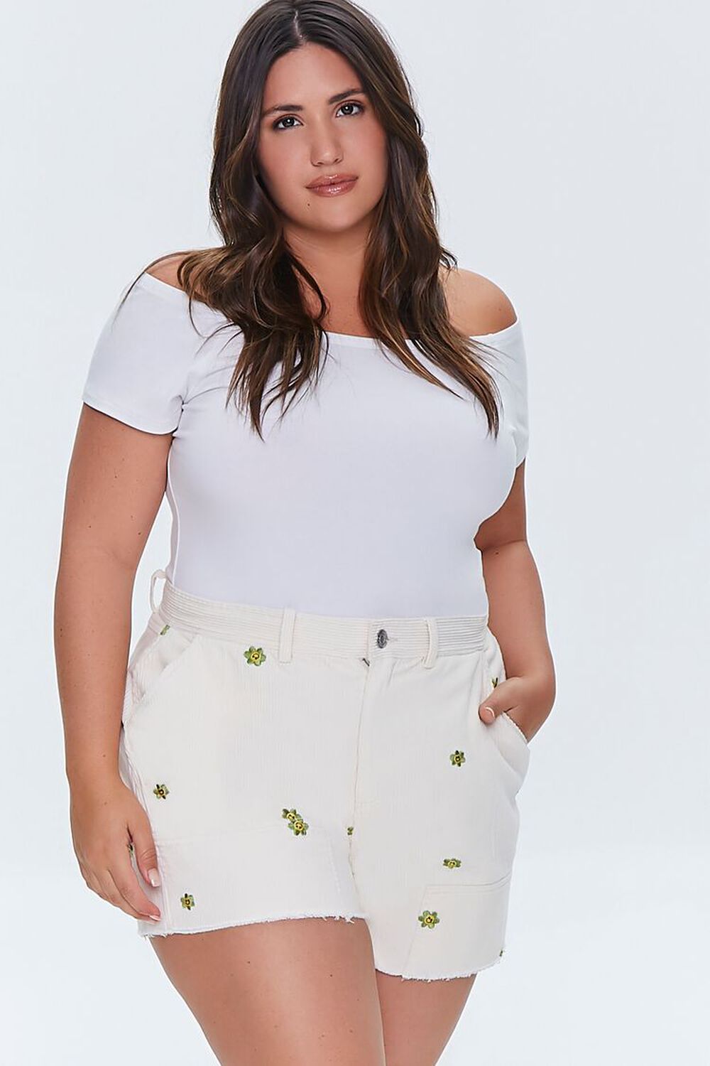 Plus Size Happy Face Floral Shorts | Forever 21 (US)