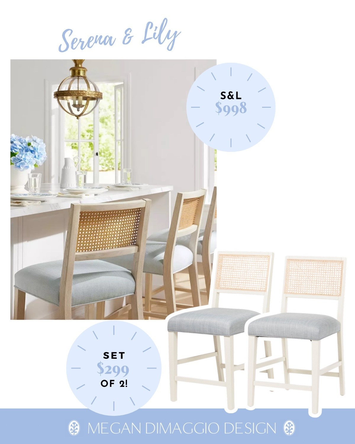 Restock alert!!🚨 on these Serena & Lily cane back LOOK FOR LESS counter stools with beautiful blue seat! 🤍 Snag a pair for under $300 plus free shipping with code: SHIP89

#LTKSaleAlert #LTKHome