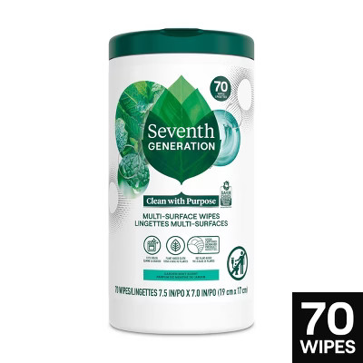Seventh Generation Garden Mint Multi-Surface Cleaning Wipes - 70ct | Target