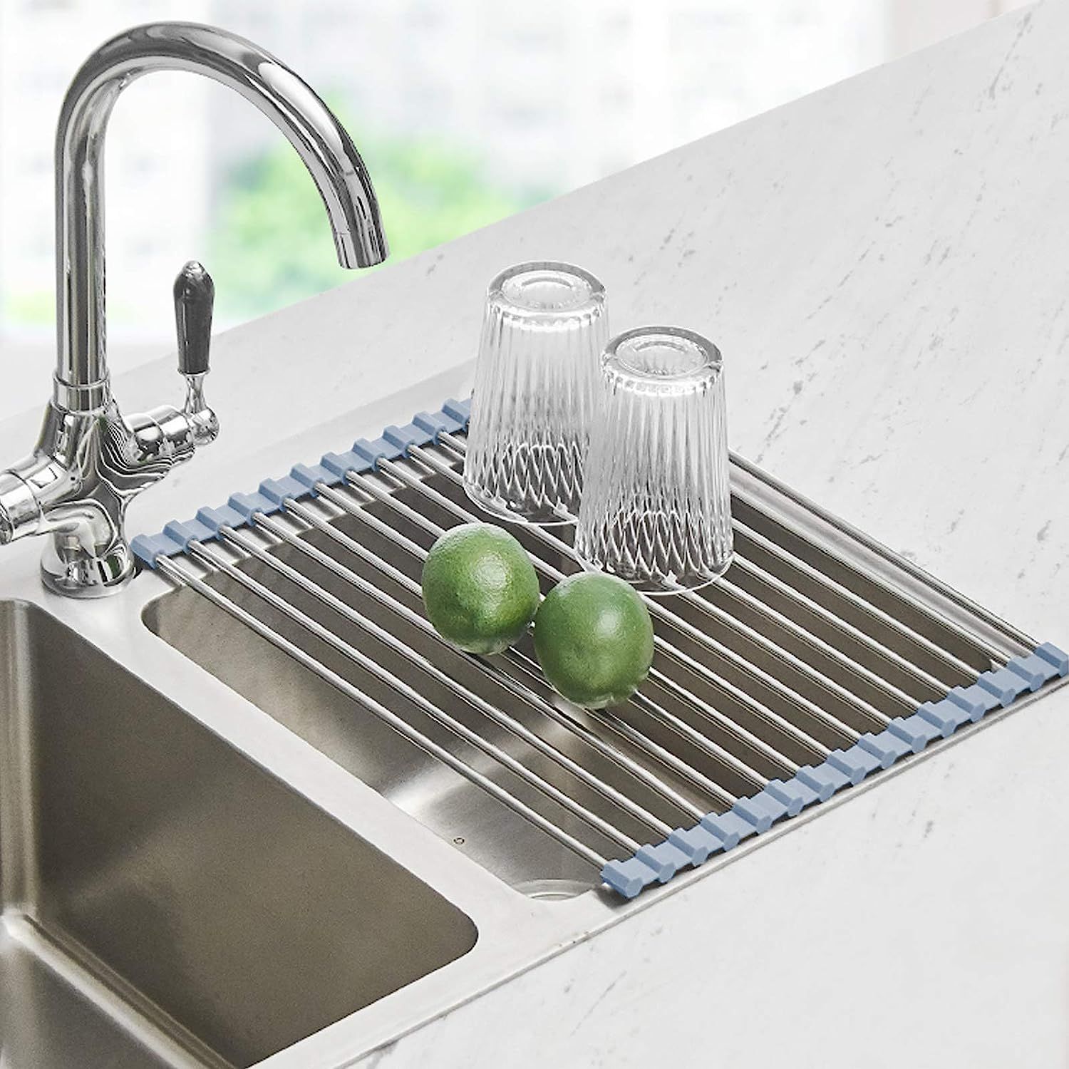 Roll Up Dish Drying Rack Foldable Sink Rack Mat amazon fridge storage amazon kitchen finds inspo | Amazon (US)