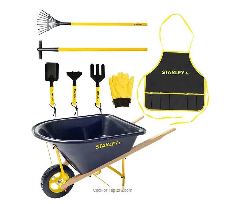 Stanley Jr Wheelbarrow & 7 Piece Garden Set - Walmart.com | Walmart (US)
