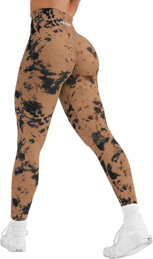 YEOREO Workout Leggings for Women Jada Scrunch Butt Lifting Leggings Seamless Screen Print Gym Yo... | Amazon (US)