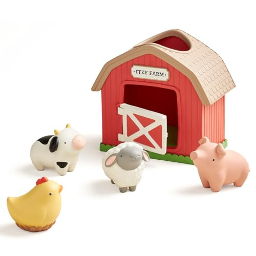 Itzy Ritzy Put & Take Activity Toy – Spill & Fill Sensory Toy with 4 Squeezable Barnyard-Themed Pieces for Infants & Toddlers – Great for Sorting, Imaginative Play & Sensory Engagement (Farm) | Amazon (US)