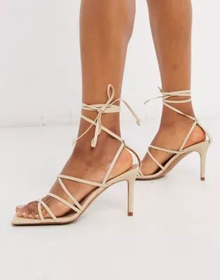 & Other Stories strappy square toe sandals in beige | ASOS (Global)