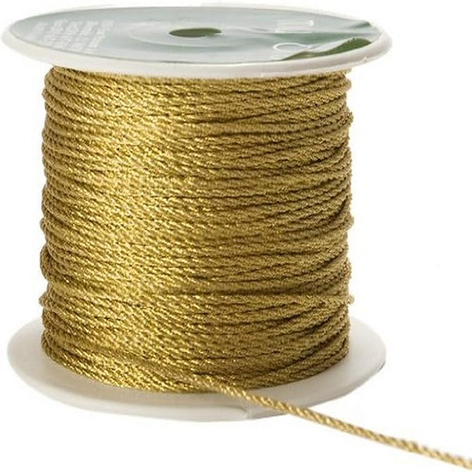May Arts 1mm Wide Ribbon, Metallic Gold Cord | Amazon (US)