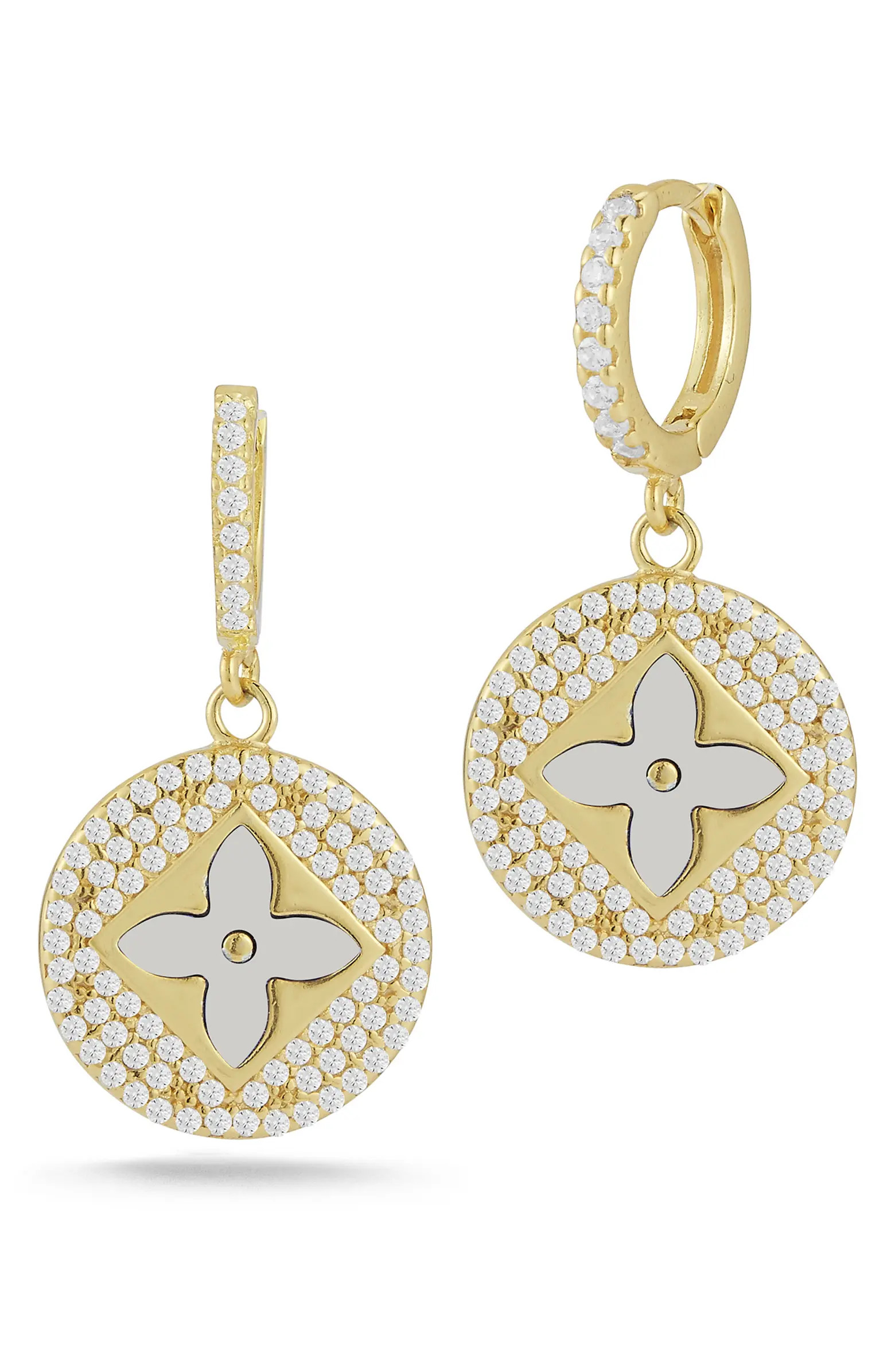 SPHERA MILANO 14K Gold Vermeil CZ Clover Earrings | Nordstromrack | Nordstrom Rack