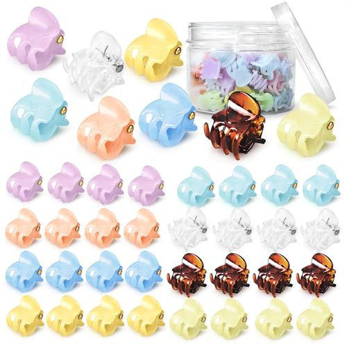 40Pcs Mini Hair Claw Clips for Women - Mini Hair Clips Mini Claw Clips for Hair Styling Small Hair Clips Colorful Claw Clips for Thick Hair Mini Clips - Girls Hair Clips for Women Small Hair Clip | Amazon (US)