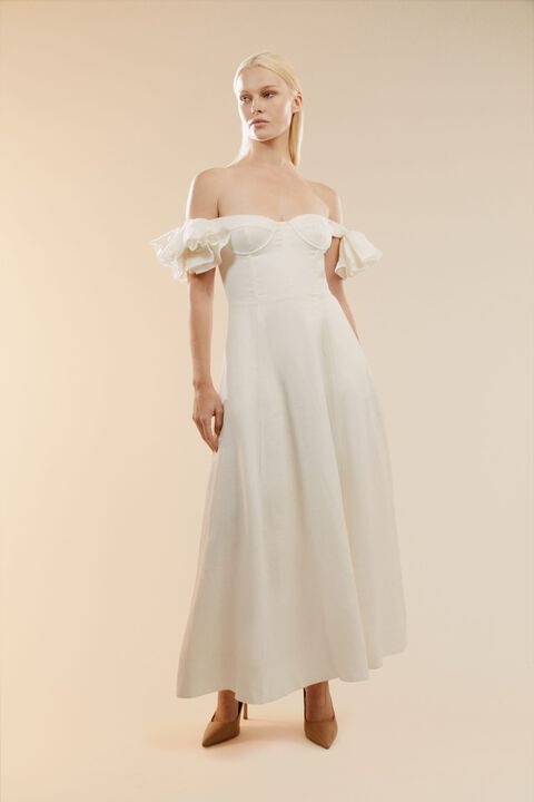 Sigma Midi Dress in Orchid White | Bardot (US)