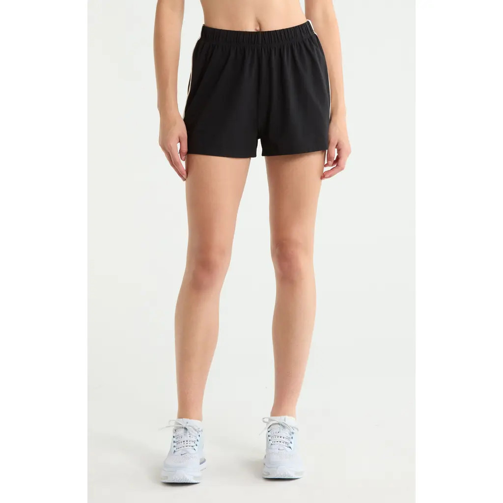 SPLITS59 Ella Airweight Track Shorts in Black/white at Nordstrom, Size Large | Nordstrom