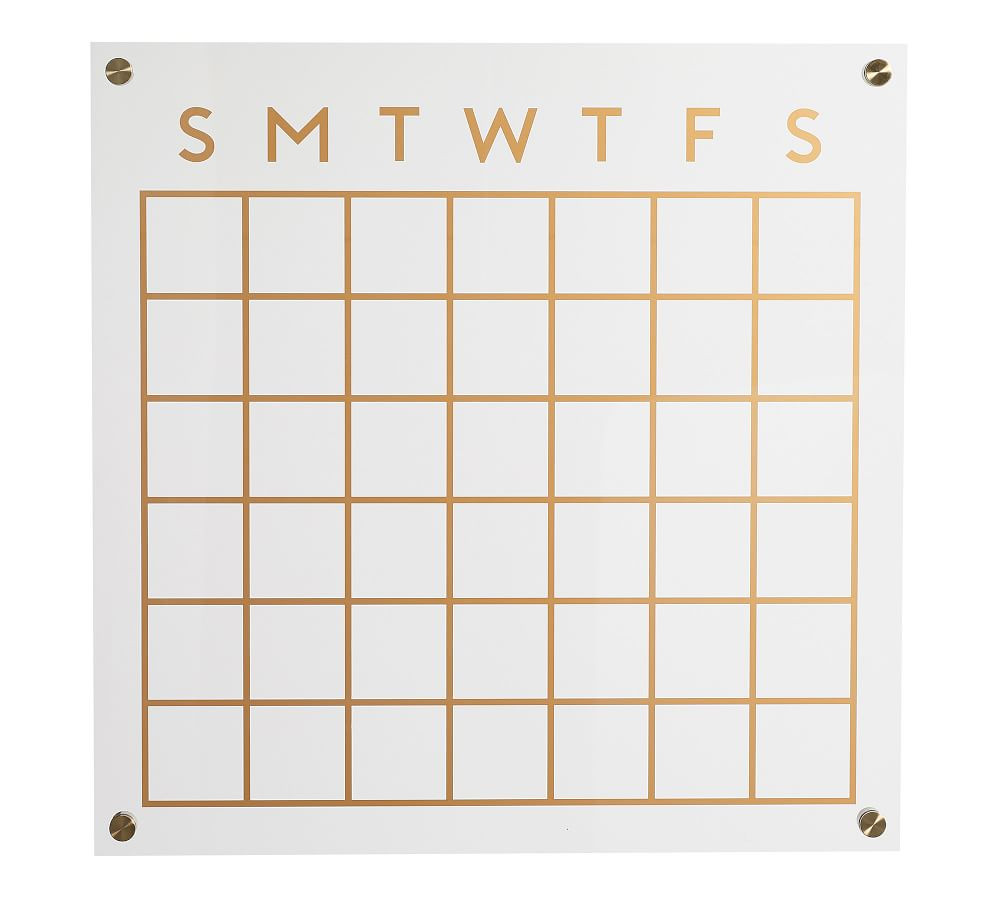 Acrylic/Brass Board Calendar | Pottery Barn (US)