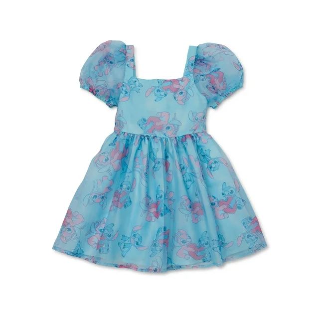 Disney Stitch Toddler Girls Special Occasion Puff Sleeve Dress, Sizes 12M-4T | Walmart (US)