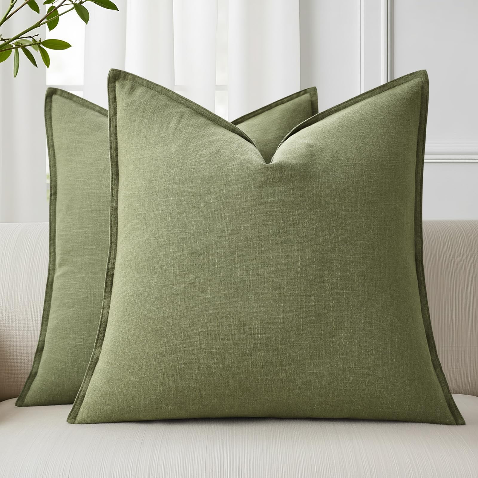 decorUhome Throw Pillow Covers 18x18 inch, Decorative Linen Pillow Covers for Couch, Farmhouse Se... | Walmart (US)