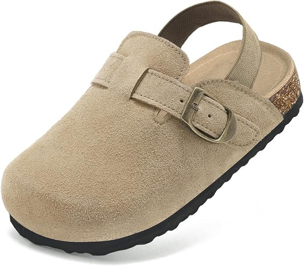 Toddler Suede Clogs for Boys Girls Genuine Leather Adjustable Buckle Slides Potato Indoor Outdoor... | Amazon (US)