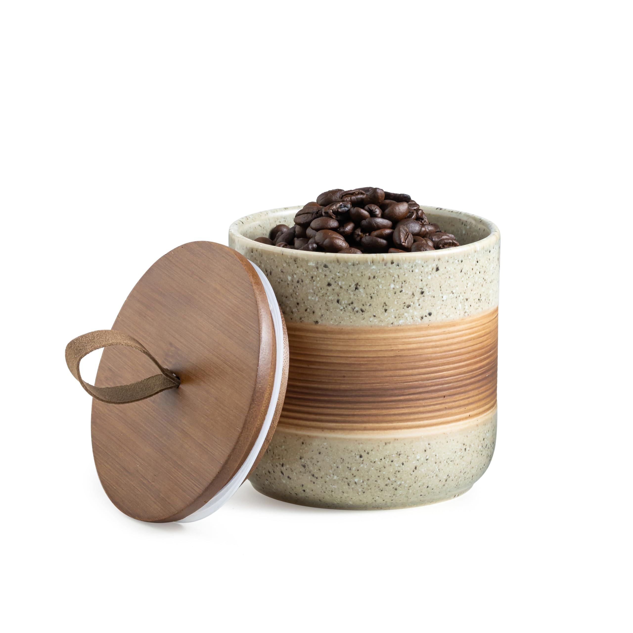 Ceramic Jar with Lid Airtight, Coffee Container Kitchen Food Storage Jars for Spice Sugar Tea Bag... | Amazon (US)