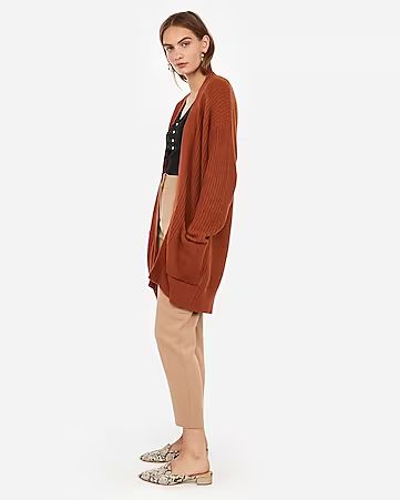 Shaker Knit Open Front Cardigan | Express
