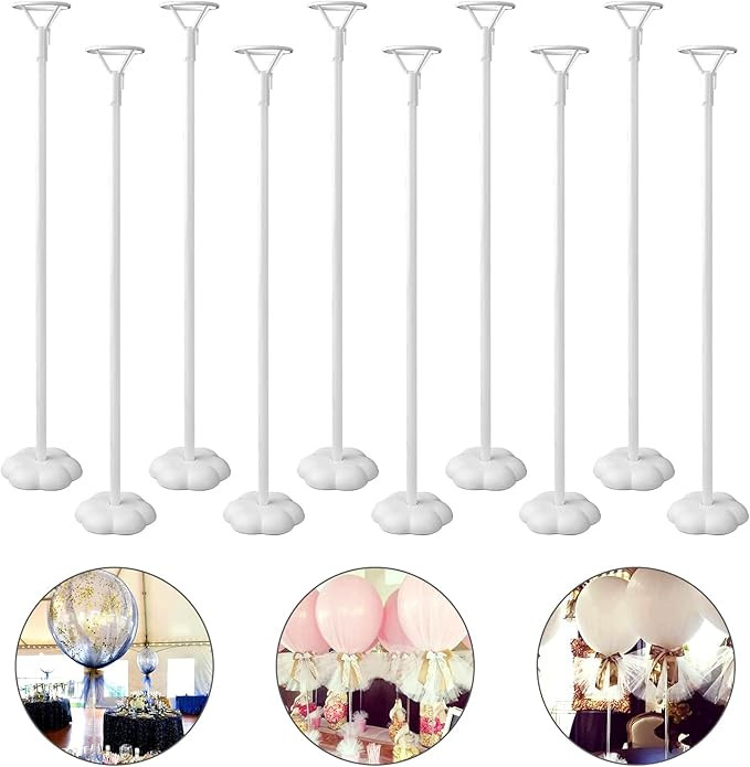 Sakolla 10 Sets Balloon Stick Stand, Holder with Base for Table Desktop Centerpiece, Birthday Par... | Amazon (US)