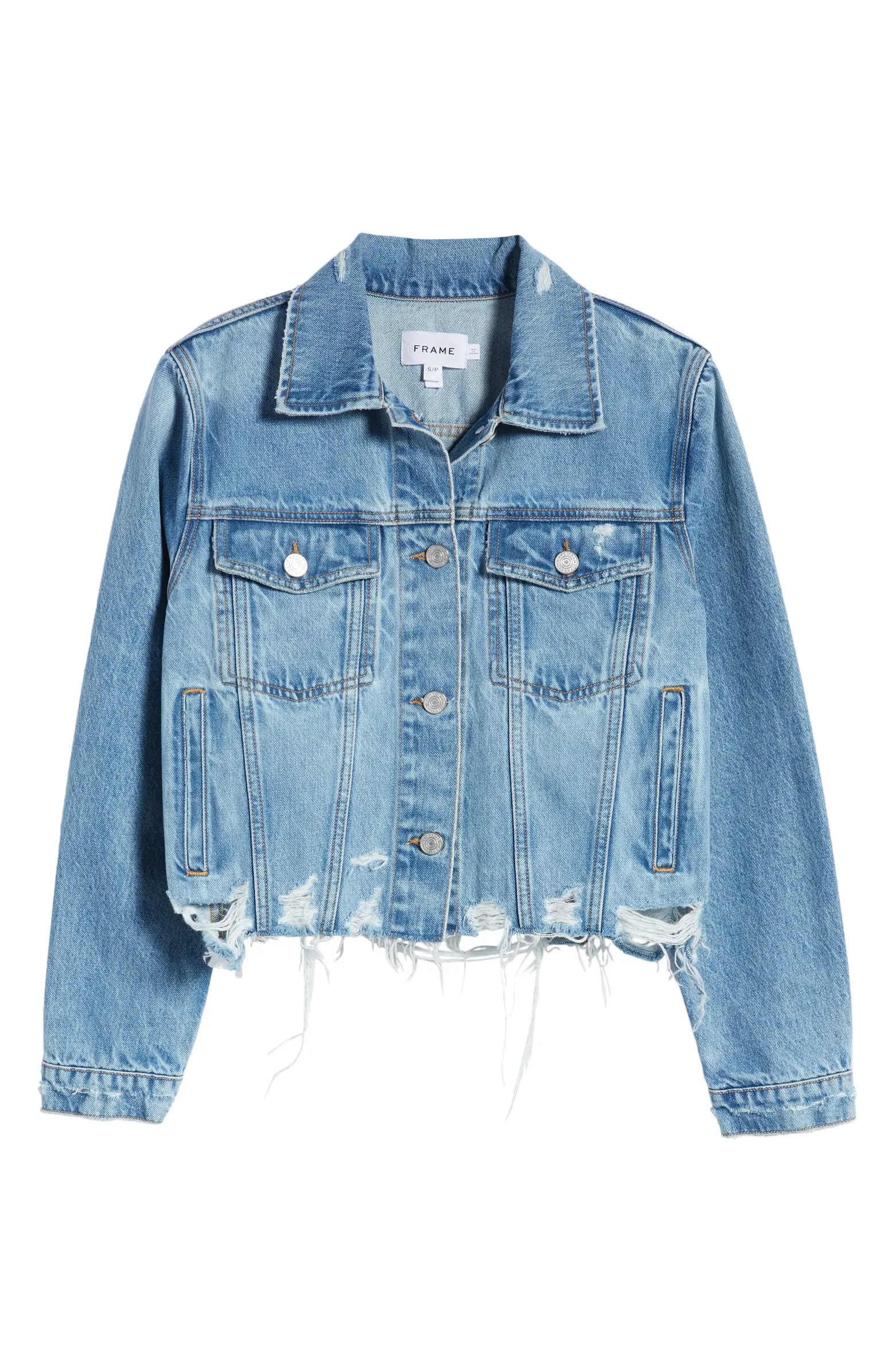 Ripped Distressed Denim Trucker Jacket | Nordstrom