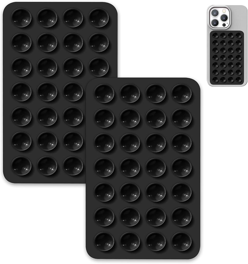 2 Pack Suction Cup Phone Case Mount Double-Sided,Silicon Sticky Phone Stand for iPhone and Androi... | Amazon (US)