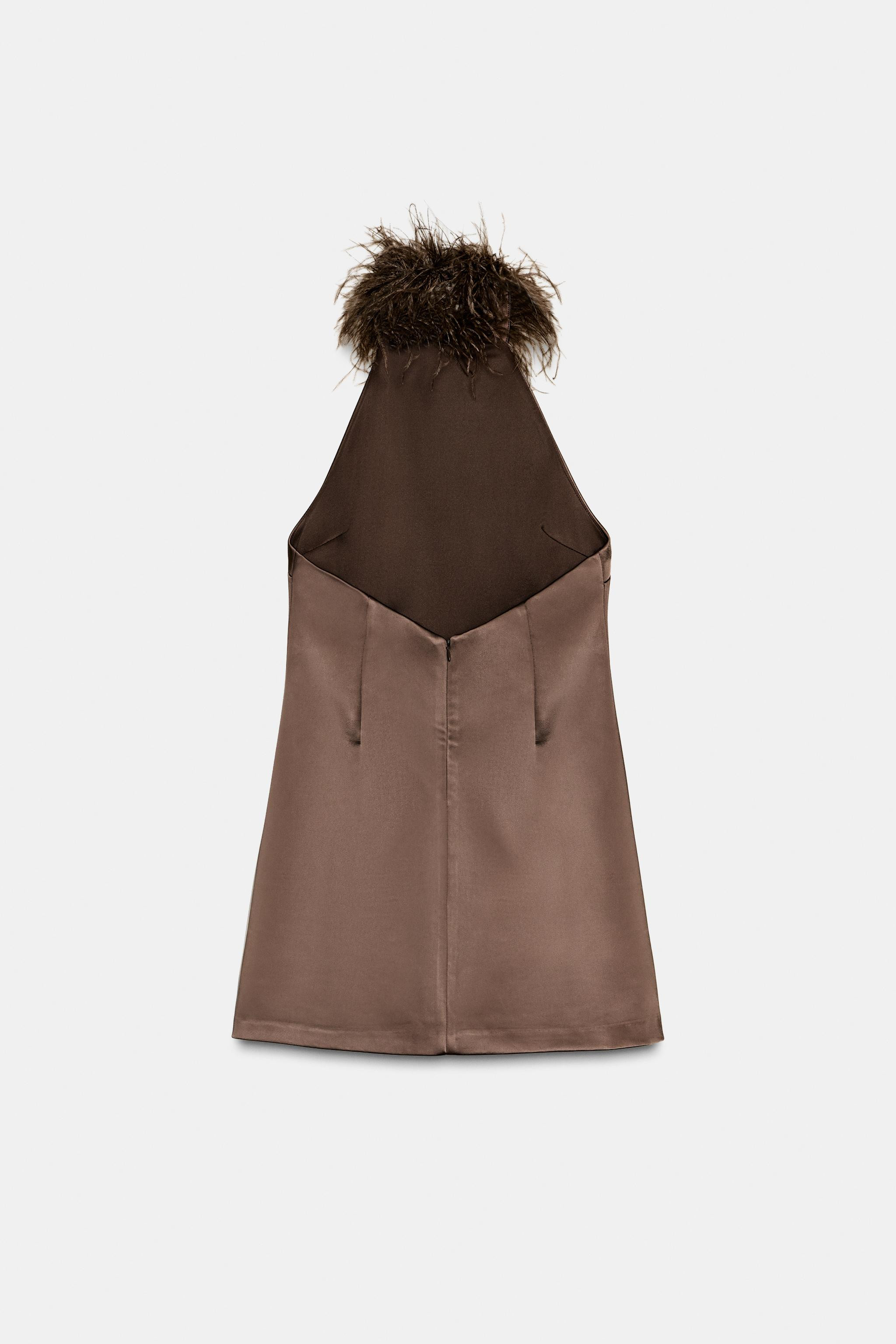 FEATHER HALTER DRESS | Zara US