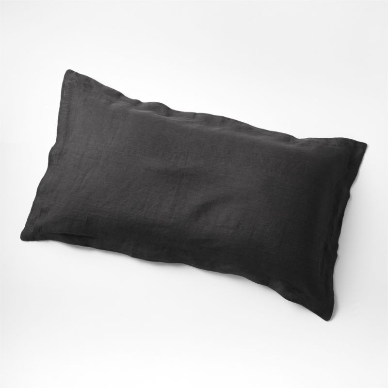 Black Natural Hemp Fiber King Sham + Reviews | Crate & Barrel | Crate & Barrel