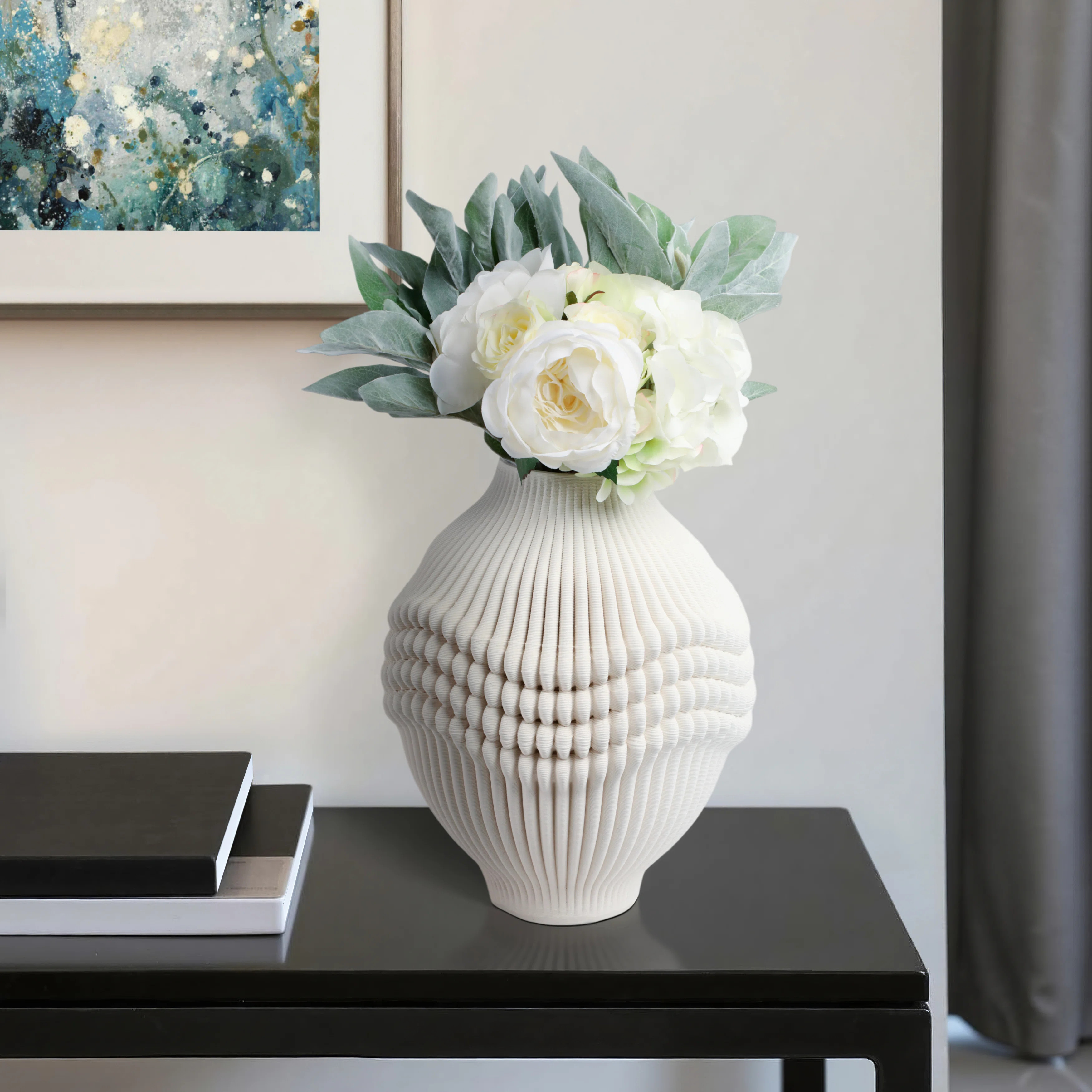Latitude Run® Ivory Coulter Small 3D Printed Porcelain Vase | Wayfair North America