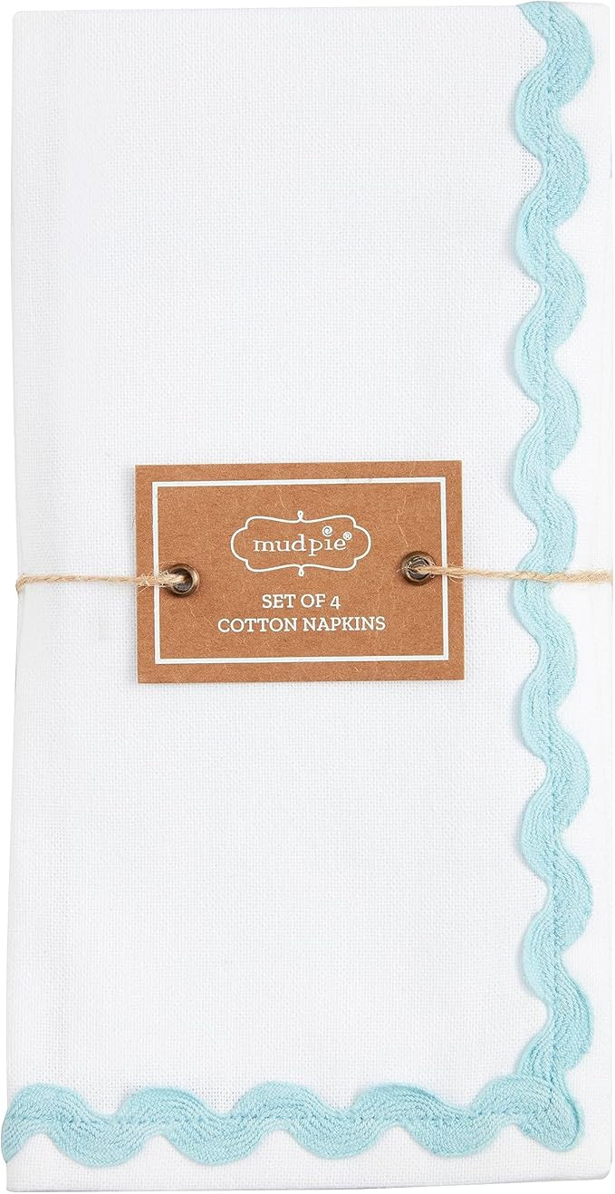 Mud Pie RIC Rac Napkin, White; 18" x 18" | Amazon (US)