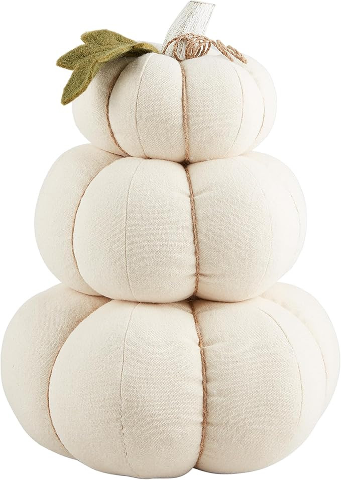 Mud Pie Cream Stacked Pumpkin, 15" x 11" Dia | Amazon (US)