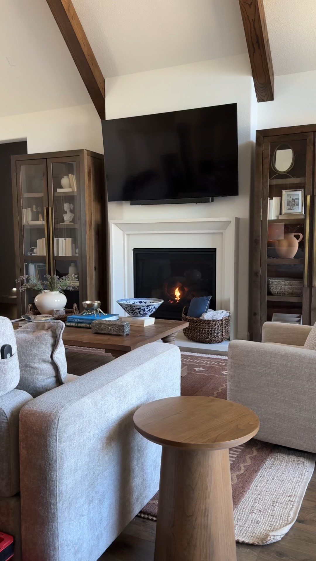 Living room update, rug, recliner, sofa, sectional, vase, throw pillows, pendant lights, coffee, tall cabinets, console table, table lamp, traditional design, modern farmhouse #livingroom #livingroomdecor #livingroomdesign

#LTKHome