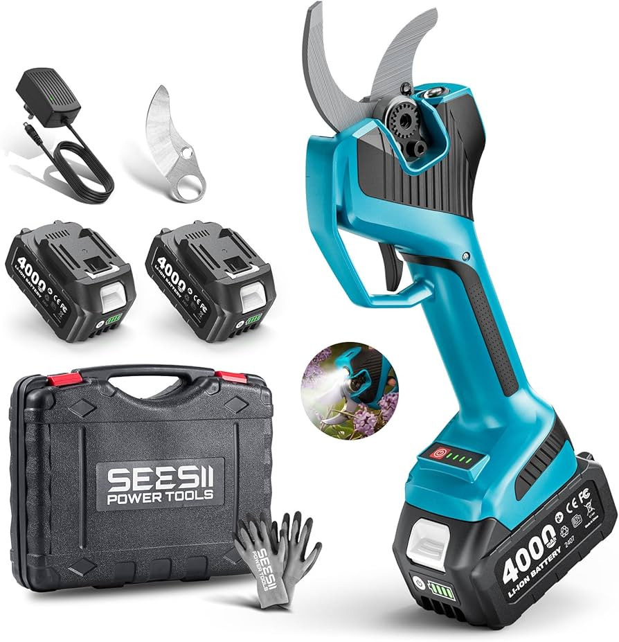 SEESII Electric Pruning Shears Cordless: 2.2" Cutting Diameter Power Cordless Pruner, 2*4000mAh B... | Amazon (US)