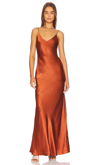 Serita Maxi Bias Dress in Auburn | Revolve Clothing (Global)