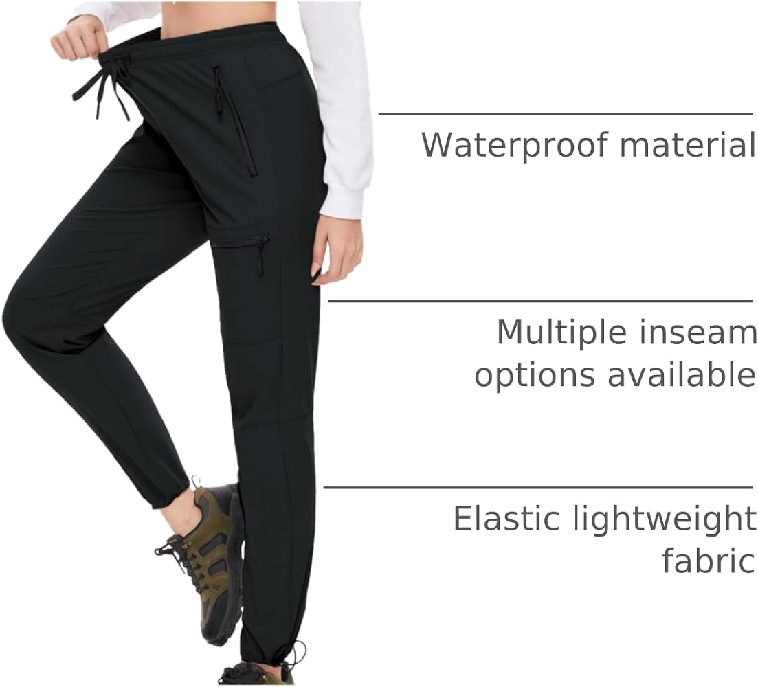 SEVEGO Womens Hiking Pants Tall Inseam 30"/32"/34"/36" Athletic Cargo Pants Lightweight 4 Zipper ... | Amazon (US)