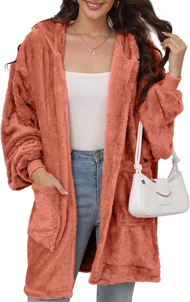 Argstar Hooded Cardigan for Women and Men, Oversized Sweatshirt Fuzzy Fleece Blanket Hoodie Jacke... | Amazon (US)