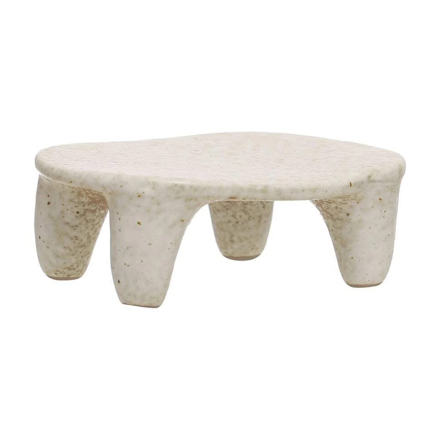 Cream Ceramic Stoneware Footed Dish | Walmart (US)