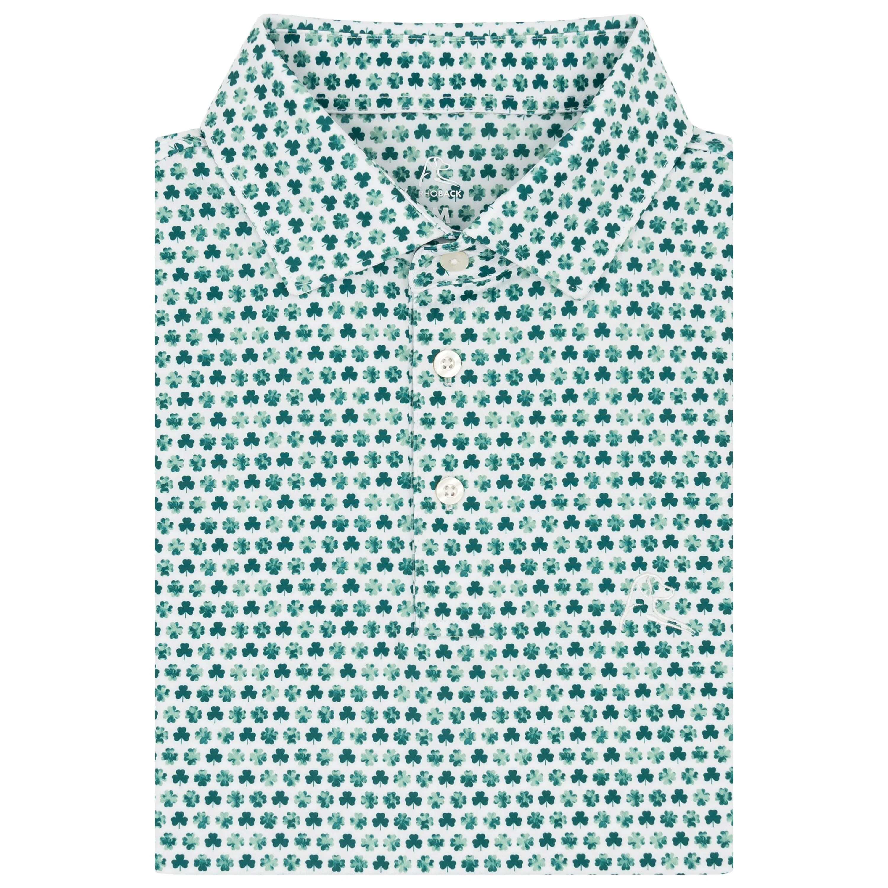 The Clover | Performance Polo | The Clover - White/Fairway Green The Clover | White / M | RHOBACK